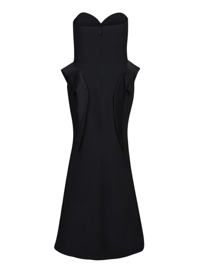 Shop Moschino Sweetheart-neck Embroidered Strapless Maxi Dress In Black