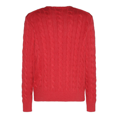 Shop Polo Ralph Lauren Pony Embroidered Cable-knit Jumper In Red