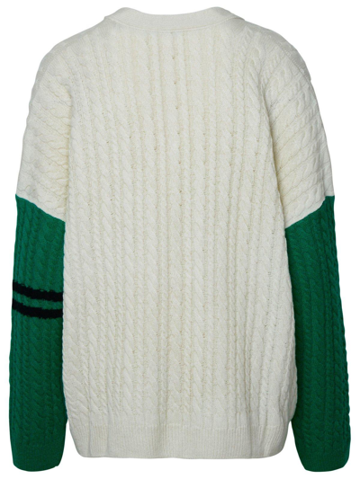 Shop Msgm Colour-block Knitted Cardigan