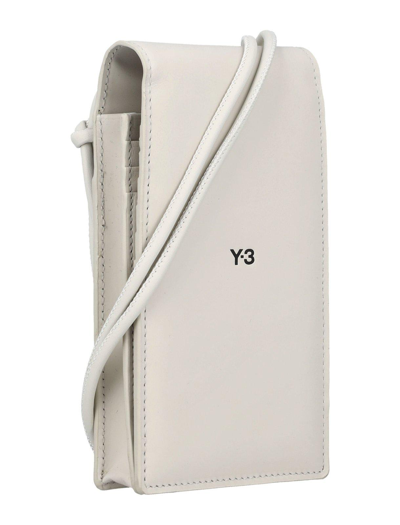 Shop Y-3 Logo Printed Foldover Top Phone Case In Talco