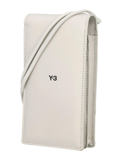 Shop Y-3 Logo Printed Foldover Top Phone Case In Talco