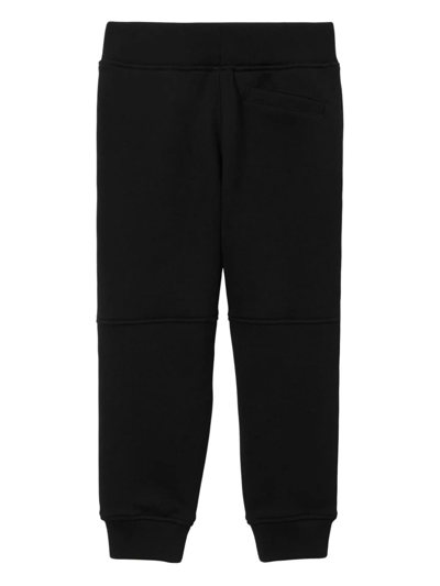 Shop Burberry Black Cotton Track Pants In Nero