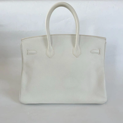 Pre-owned Hermes Hermès White Togo Leather Birkin 35 Bag