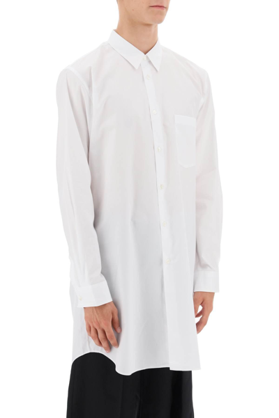Shop Comme Des Garçons Homme Deux Maxi Shirt In Poplin In White
