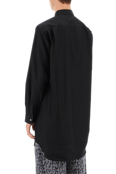 Shop Comme Des Garçons Homme Deux Maxi Shirt In Poplin In Black