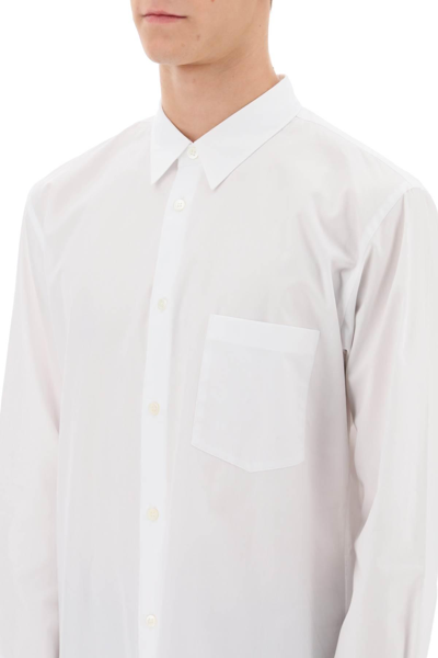 Shop Comme Des Garçons Homme Deux Maxi Shirt In Poplin In White