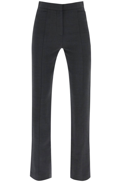 Shop Totême Slim Pants With Flared Cut In Grey