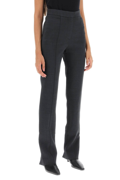 Shop Totême Slim Pants With Flared Cut In Grey
