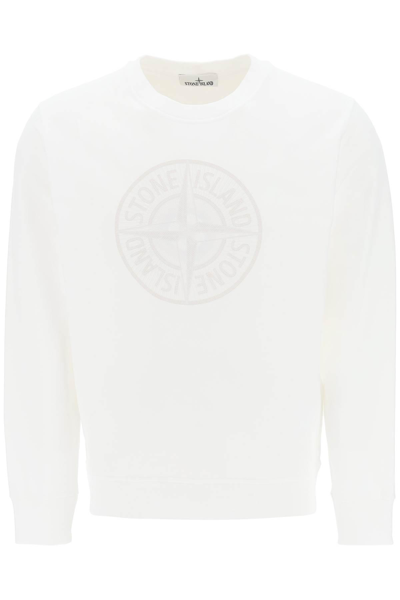 Shop Stone Island Industrial Two Print Sweater In White