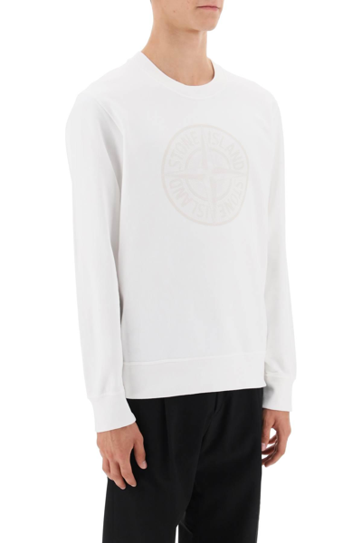 Shop Stone Island Industrial Two Print Sweater In White