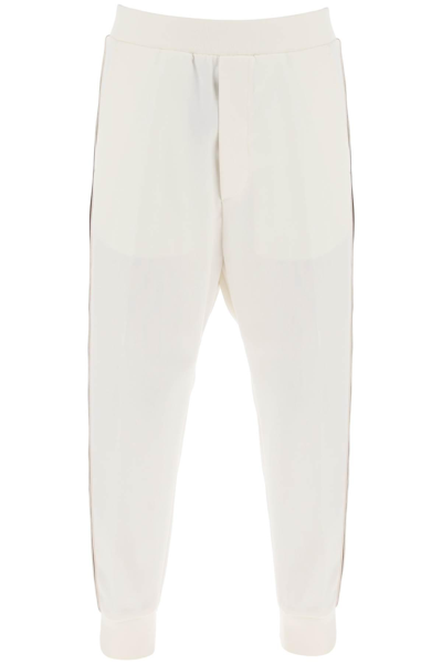 Shop Dsquared2 Wool Blend Tailored Jog Pants In White