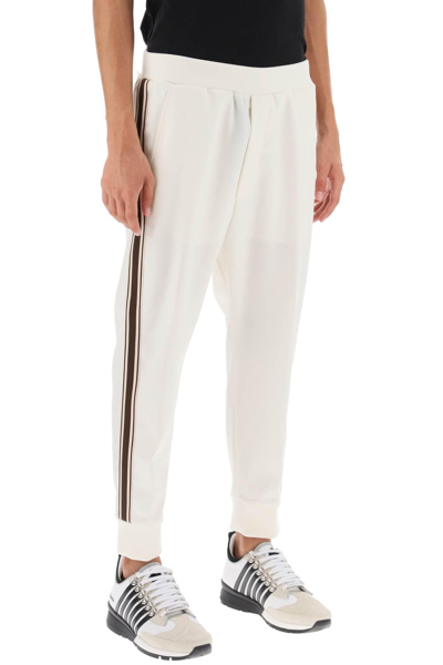 Shop Dsquared2 Wool Blend Tailored Jog Pants In White