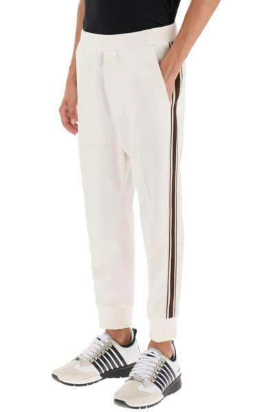 Shop Dsquared2 Wool Blend Tailored Jog Pants In White