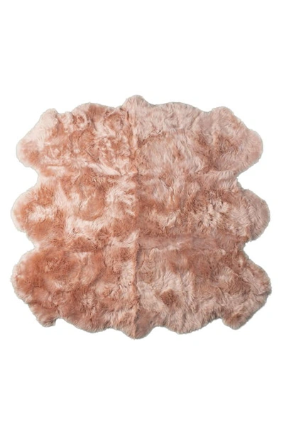 Shop Natural Genuine Sheepskin Rug In Pink