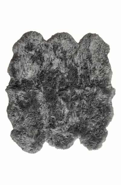 Shop Natural Genuine Sheepskin Rug In Grey