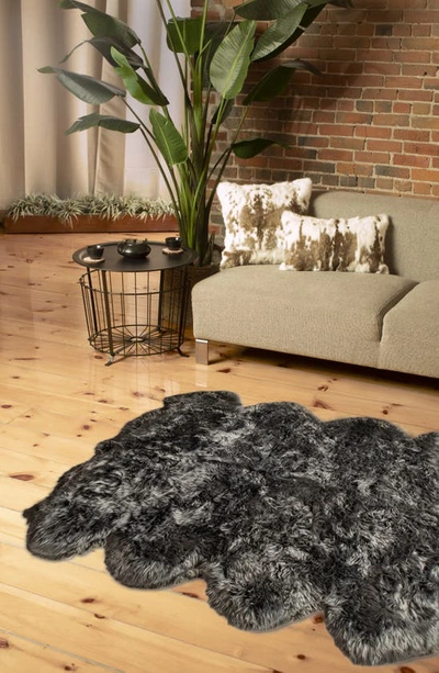 Shop Natural Genuine Sheepskin Rug In Grey