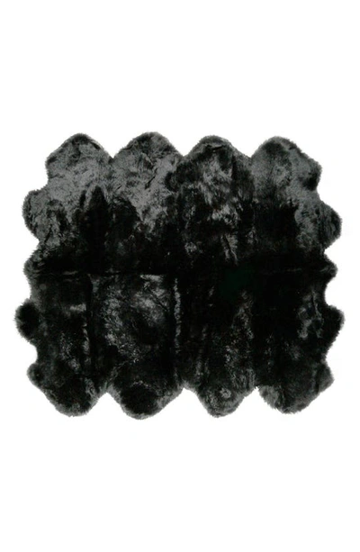 Shop Natural Genuine Shearling Rug In Black