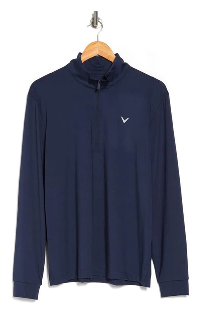 Shop Callaway Golf ® Long Sleeve Quarter-zip Pullover In Peacoat