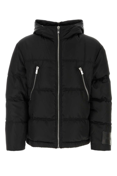 Shop Versace Hooded Zip In Black