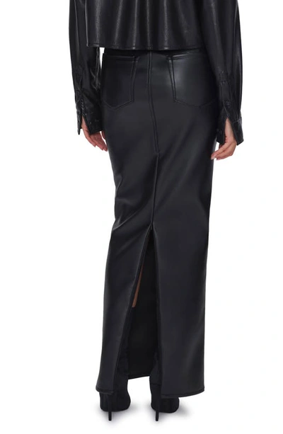 Shop Good American Faux Leather Maxi Skirt In Black