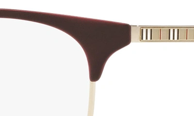 Shop Burberry Sophia 52mm Square Optical Glasses In Light Gold/ Burgundy