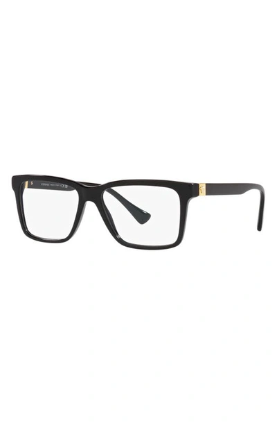 Versace Ve 3328 Gb1 56mm Unisex Rectangle Eyeglasses 56mm In Black