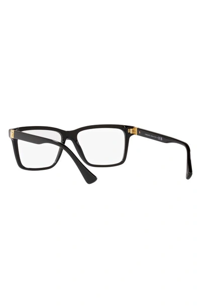 Versace Ve 3328 Gb1 56mm Unisex Rectangle Eyeglasses 56mm In Black