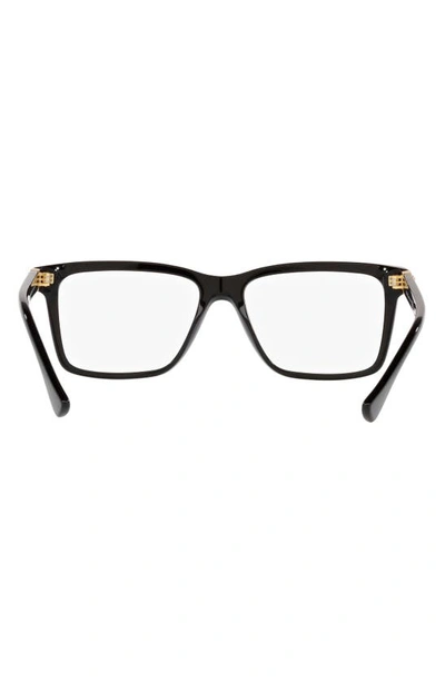 Versace Ve 3328 Gb1 56mm Unisex Rectangle Eyeglasses 56mm In Black