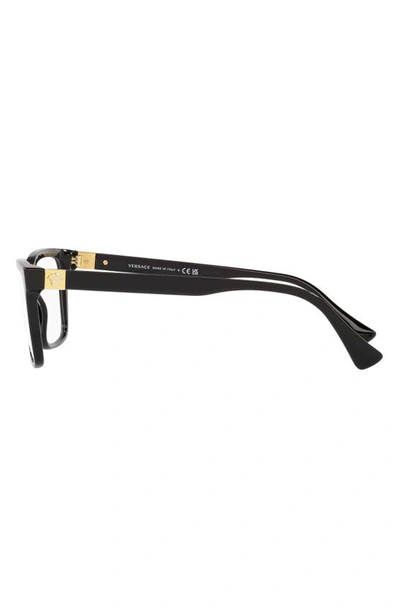 Versace Ve 3328 Gb1 56mm Unisex Rectangle Eyeglasses 56mm In Black