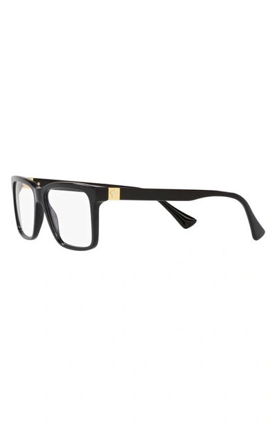 Versace Ve 3328 Gb1 56mm Unisex Rectangle Eyeglasses 56mm In Black