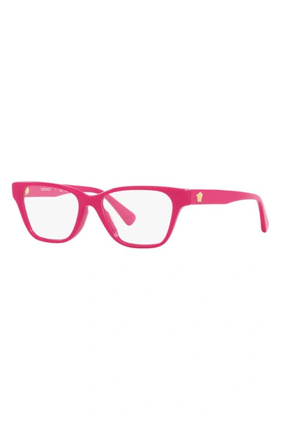 Shop Versace Kids' 46mm Rectangular Optical Glasses In Fuchsia