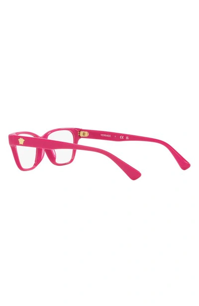 Shop Versace Kids' 46mm Rectangular Optical Glasses In Fuchsia