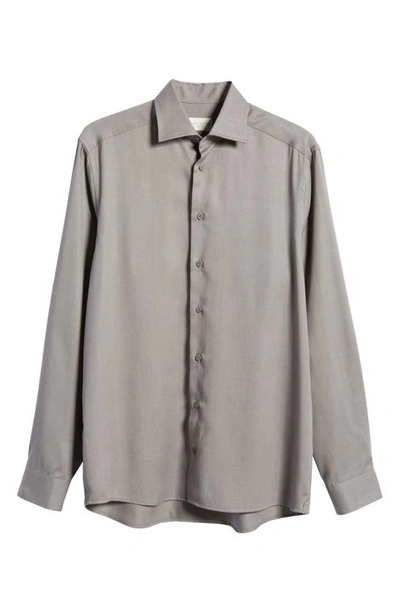 Shop Jack Victor Chambray Button-up Shirt In Grey