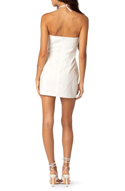 Edikted Strapless Cotton Poplin Minidress In White