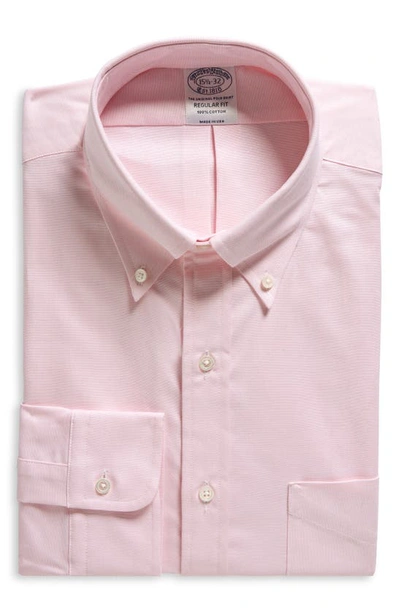 Shop Brooks Brothers Regular Fit Solid Cotton Oxford Dress Shirt In Solid Light Pink