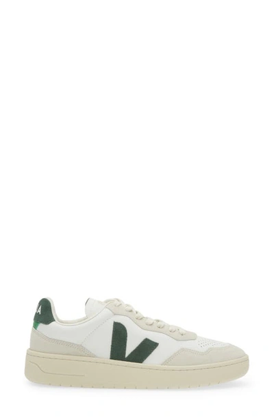 Shop Veja V-90 Leather Sneaker In Extra-white Cyprus