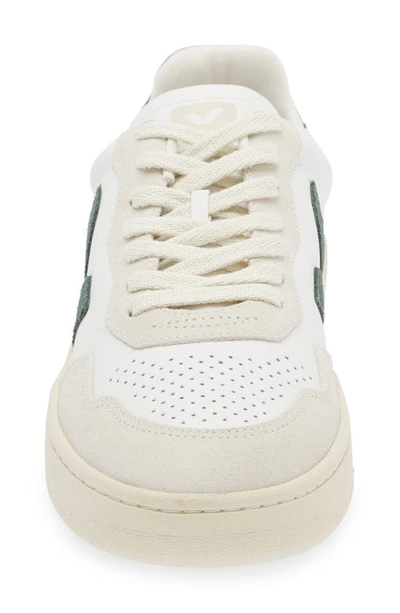 Shop Veja V-90 Leather Sneaker In Extra-white Cyprus