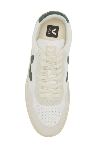 Shop Veja V-90 Leather Sneaker In Extra-white Cyprus