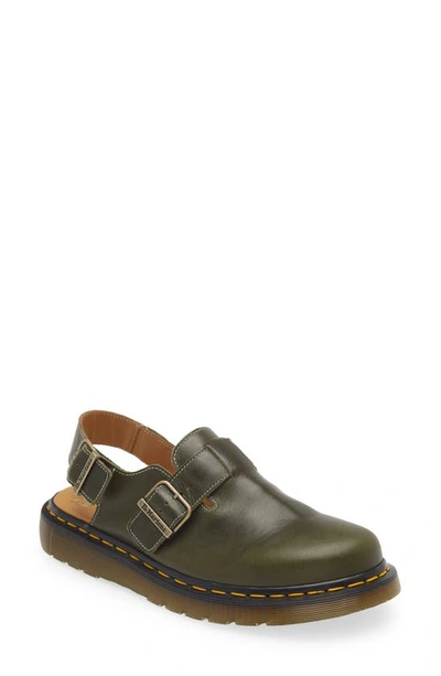 Shop Dr. Martens' Jorge Slingback Clog In Dark Green Classic Calf