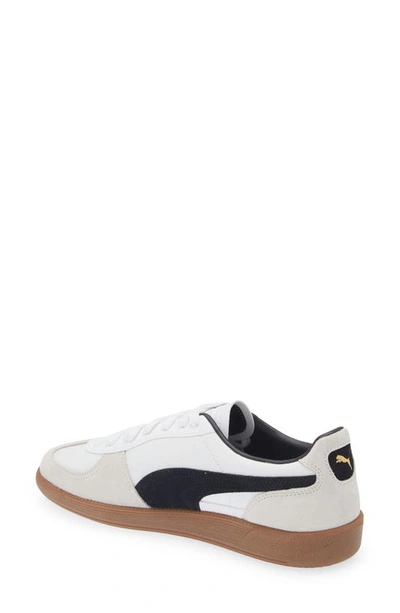Puma Palermo Lth Sneakers In  White-vapor Gray-gum
