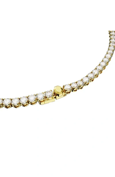 Shop Swarovski Matrix Tennis Necklace In Gold/ White