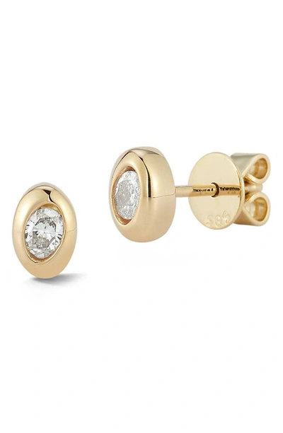 Shop Dana Rebecca Designs Mikaela Estelle Oval Diamond Stud Earrings In Yellow Gold