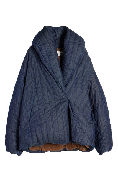 Shop Dries Van Noten Voltaire Oversize Quilted Denim Jacket In Indigo 507