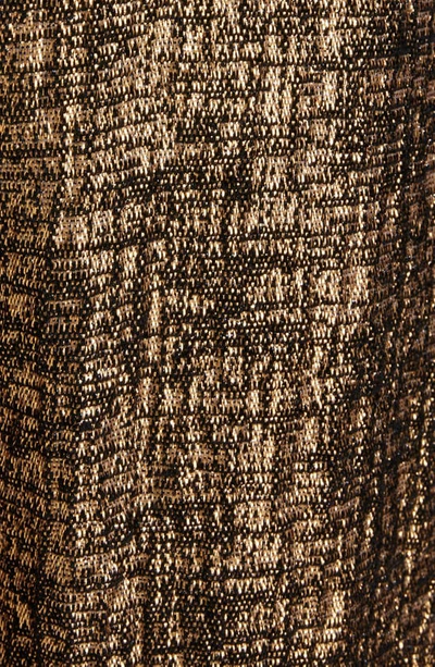 Shop Dries Van Noten Porter Metallic Tweed Wide Leg Pants In Gold 954