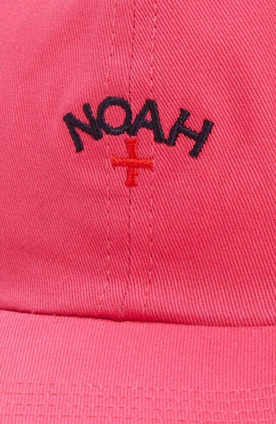 Shop Noah Core Logo Twill Baseball Cap In Hibiscus