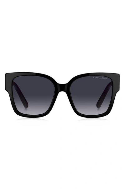 Shop Marc Jacobs 54mm Square Sunglasses In Black/ Grey Shaded