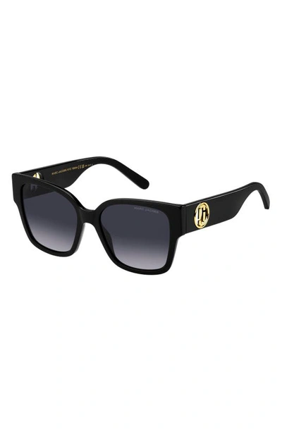 Marc Jacobs 54mm Square Sunglasses In Black/ Grey Shaded