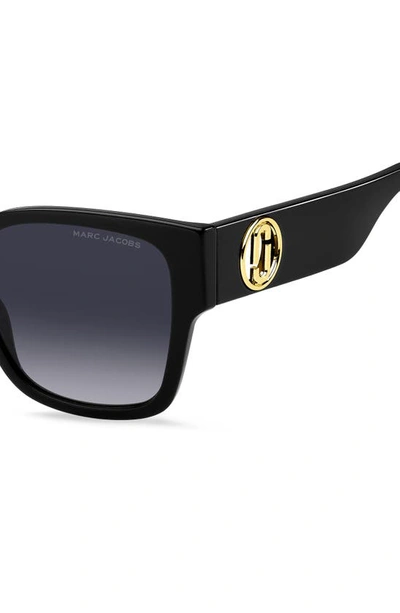 Shop Marc Jacobs 54mm Square Sunglasses In Black/ Grey Shaded