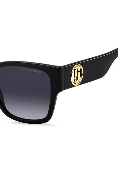 Marc Jacobs 54mm Square Sunglasses In Black/ Grey Shaded