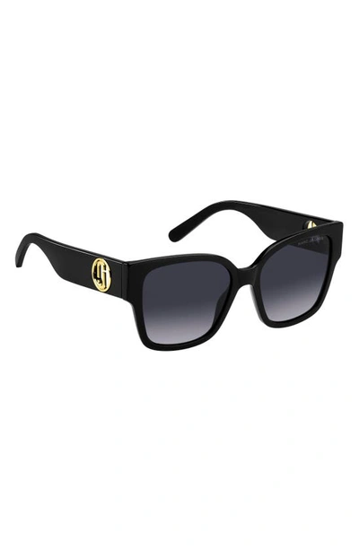 Marc Jacobs 54mm Square Sunglasses In Black/ Grey Shaded